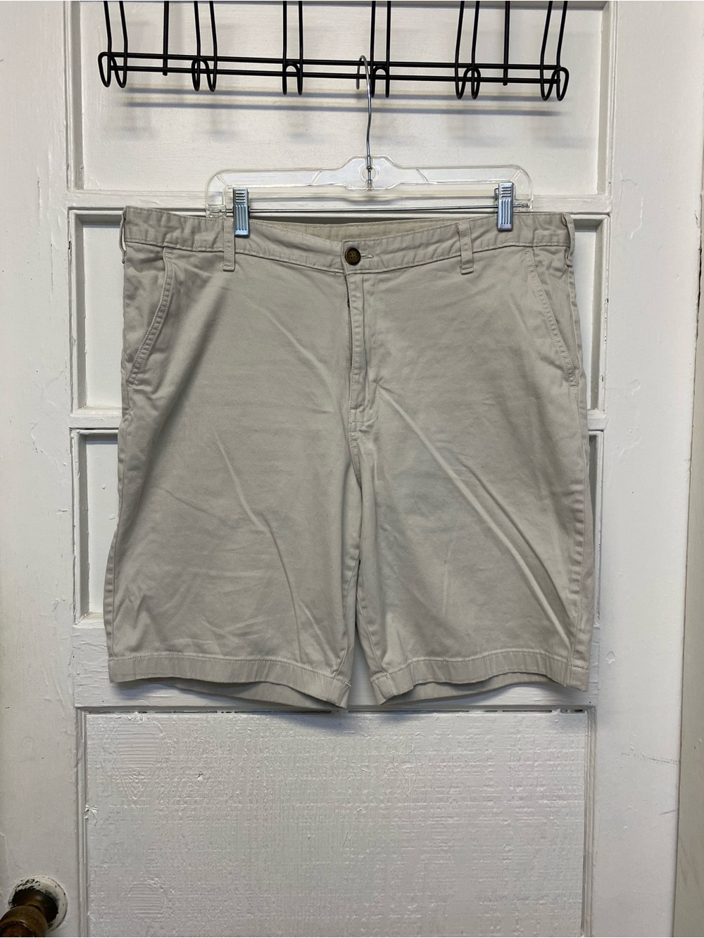 George men's flat-front chino shorts size 38 beige color